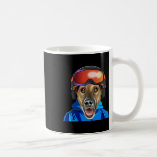 Skier Smooth Fox Terrier Snowboarding Pocket Kaffemugg