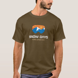 Skier Snö Goggles Skiing Mountain T Shirt