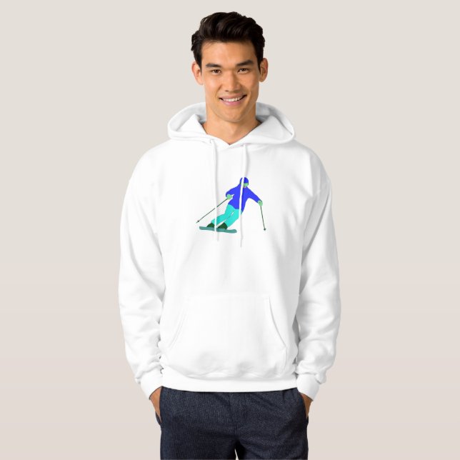 Skier Snö Skiing Hoodie (Hel framsida)