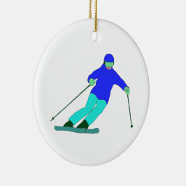 Skier Snö Skiing Julgransprydnad Keramik
