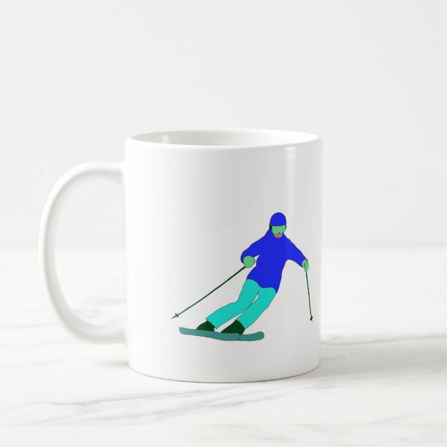 Skier Snö Skiing Kaffemugg (Vänster)
