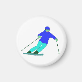Skier Snö Skiing Magnet