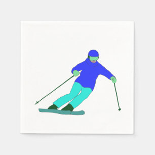 Skier Snö Skiing Pappersservett