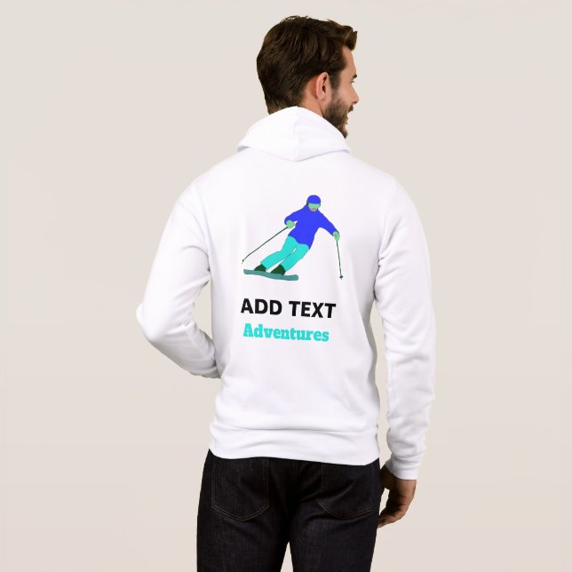 Skier Snö Skiing Personlig T Shirt (Hel baksida)