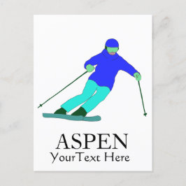 Skier Snö Skiing Ski Party Aspen Anpassningsbar Te Vykort
