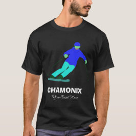 Skier Snö Skiing Ski Tävla Anpassningsbar Chamonix T Shirt