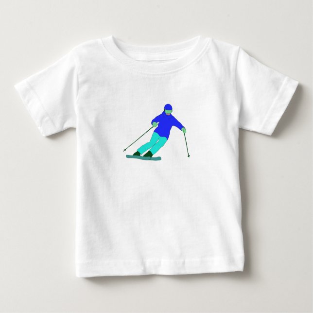 Skier Snö Skiing T Shirt (Framsida)