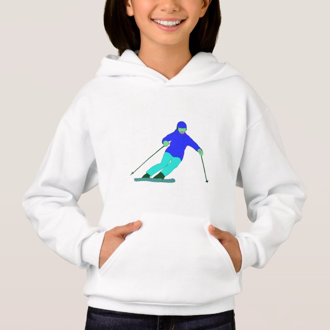 Skier Snö Skiing T Shirt (Framsida)