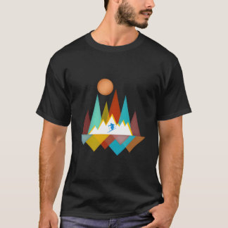 Skier Snow Skiing Outdoor Mountains Forest Nature T Shirt