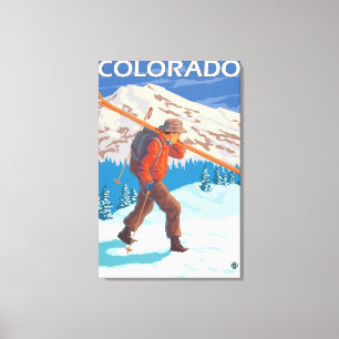 Skier som bär SkisColorado Canvastryck