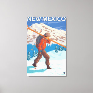 Skier som bär SkisNew Mexico Canvastryck