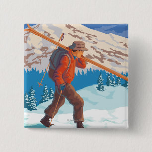 Skier som bär SkisNew Mexico Knapp
