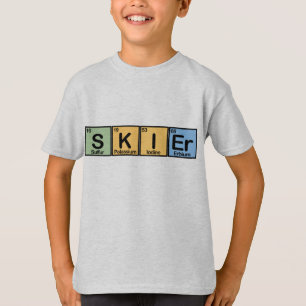 Skier som göras av inslag tee shirt