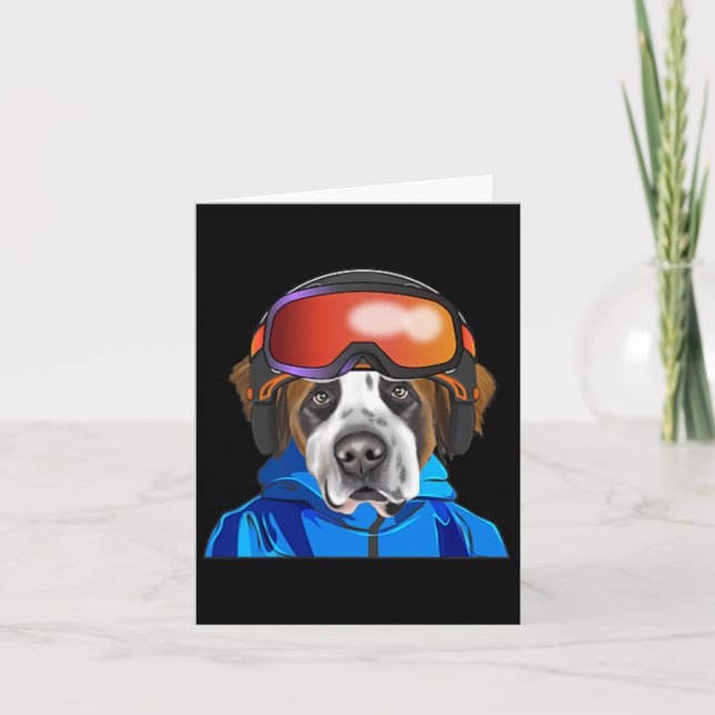 Skier St. Bernard Snowboarding Pocket Kort (Framsida)