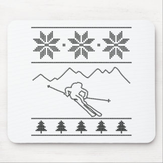 Skier - stickande mönster - jul - berg musmatta
