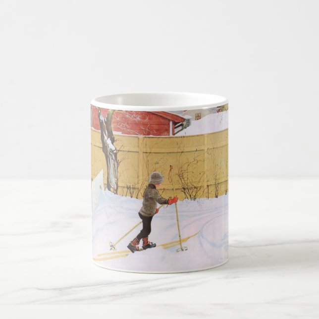 Skier (Young Boy with Skis) (vinterscen) Kaffemugg (Center)