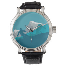Skiers Alpine Skiing Sport Ski Party Armbandsur