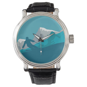 Skiers Alpine Skiing Sport Ski Party Armbandsur