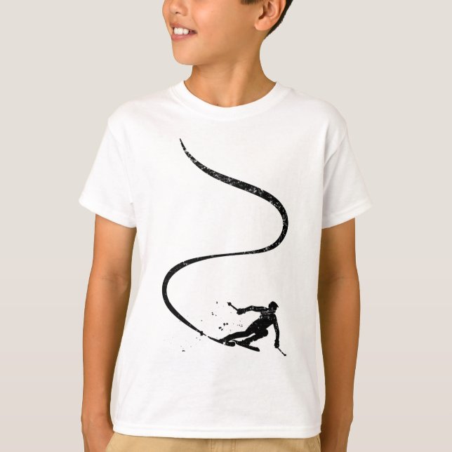 Skiers Downhill Mountains Ski Sport Ski Skiing Gif T Shirt (Framsida)