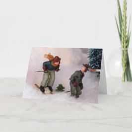 Skiers julkort för byar helgkort