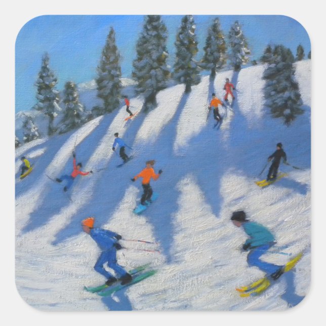 Skiers Lofer 2010 Fyrkantigt Klistermärke (Framsida)