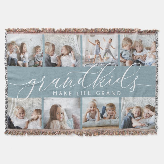 Skiffer | Barnbarn Make Life Grand Photo Collage Filt (Framsidan)