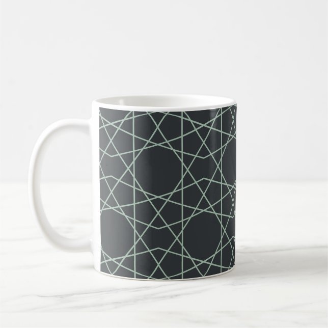 Skiffer Celadon Geometri Kaffemugg (Vänster)