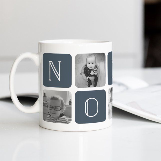 Skiffer | NONNO Grandfather Photo Collage Kaffemugg (Skapare uppladdad)