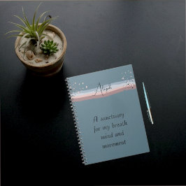 Skifferblå Minimalistisk Boho Personlig Meditation Anteckningsbok
