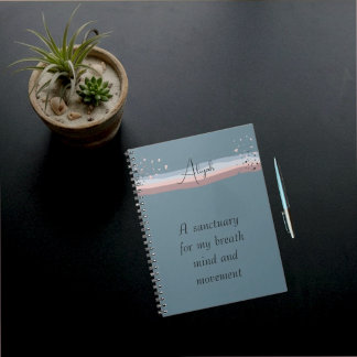 Skifferblå Minimalistisk Boho Personlig Meditation Anteckningsbok