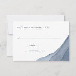 Skifferblå Ombre Vattenfärg Bröllop RSVP OSA Kort