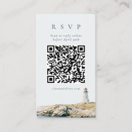 Skiffernavig Skrift Fyr Bröllop QR RSVP-kort Tilläggskort