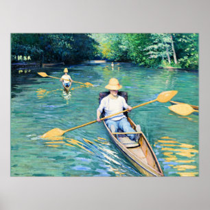 Skiffs, grafik av Gustave Caillebotte Poster