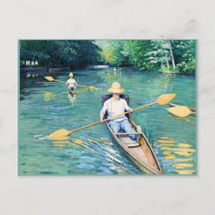 Skiffs, grafik av Gustave Caillebotte Vykort