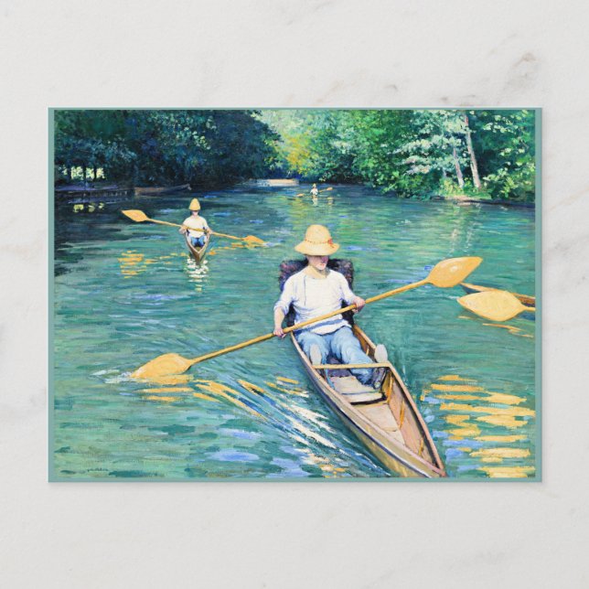 Skiffs, grafik av Gustave Caillebotte Vykort (Framsida)