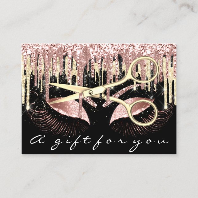 Skiftcertifikat Hair Stylist Ro Guld-sax Visitkort (Framsida)