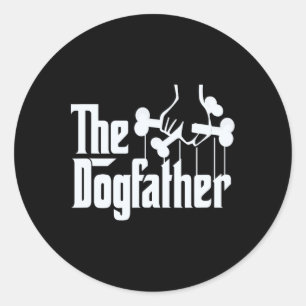 Skiftskiftet Dogfather Shirt Hund Pappa Fars dag G Runt Klistermärke