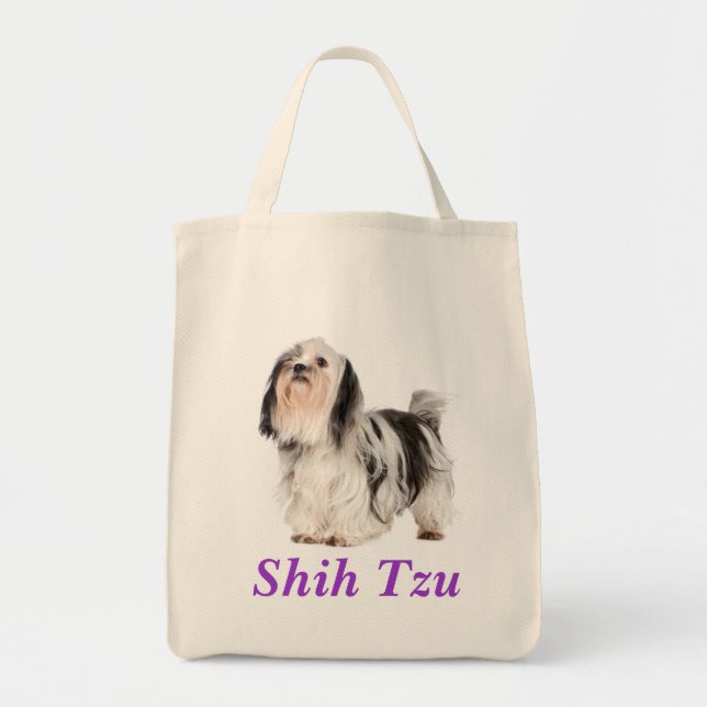 Skih Tzu Puppy Livsmedel Canvas Toit Bag Tygkasse (Framsidan)