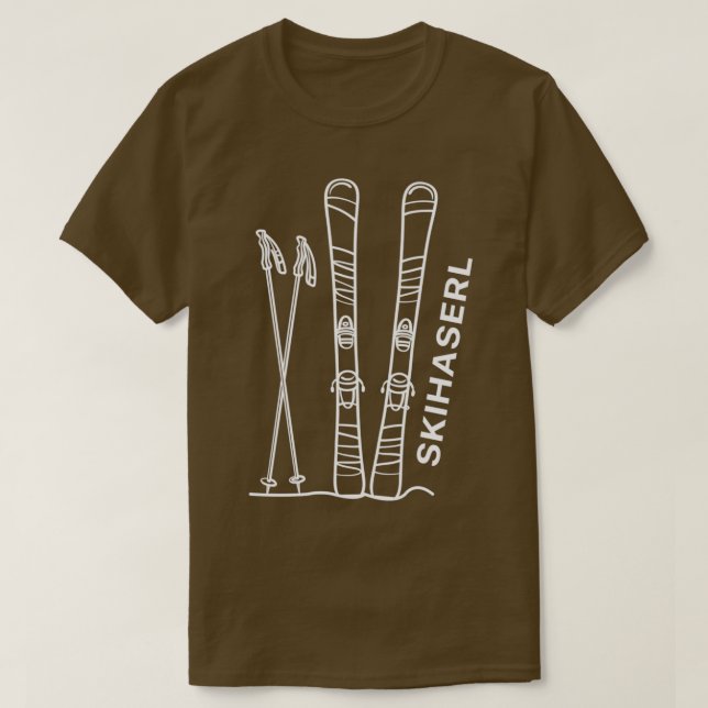 Skihaserl Ski Helgdag Winter Sports Women Gift T Shirt (Design framsida)