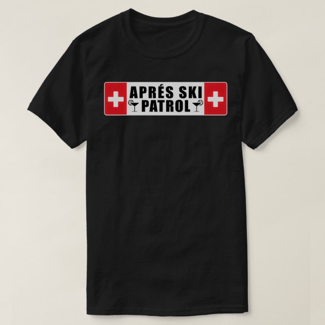Skiing Apres Ski Patrol Skier Winter Sports T Shirt (Design framsida)