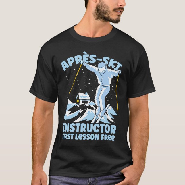 Skiing av Apres Ski-instruktor T Shirt (Framsida)