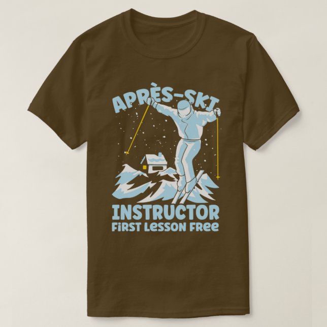 Skiing av Apres Ski-instruktor T Shirt (Design framsida)