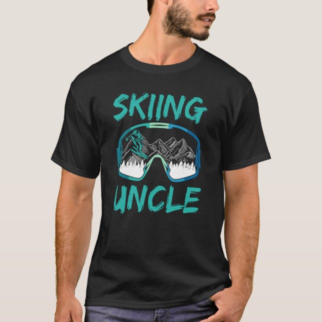 Skiing av farbror Ski Winter Sports Skier T Shirt (Framsida)