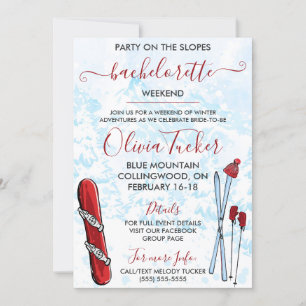 Skiing Bachelorette Party, Girls' Helg, Inbjudningar