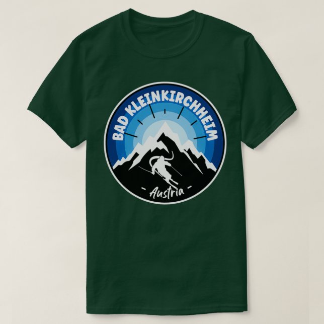 Skiing Bad Kleinkirchheim Austria Blue T Shirt (Design framsida)