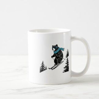 Skiing Bear, Funny Wintersports, Dad Ski Slope, Fu Kaffemugg