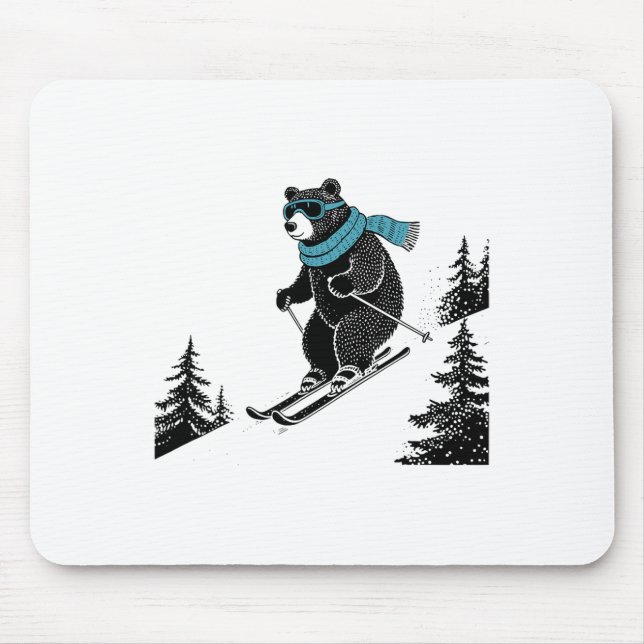 Skiing Bear, Funny Wintersports, Dad Ski Slope, Fu Musmatta (Framsidan)