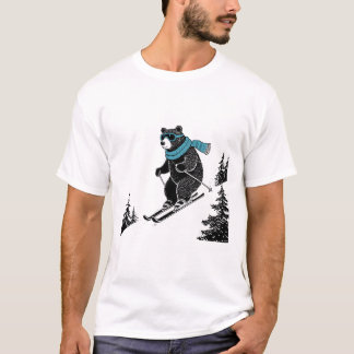 Skiing Bear, Funny Wintersports, Dad Ski Slope, Fu T Shirt