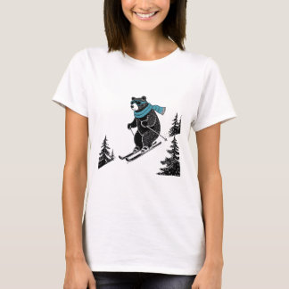 Skiing Bear, Funny Wintersports, Dad Ski Slope, Fu T Shirt