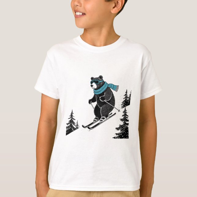 Skiing Bear, Funny Wintersports, Dad Ski Slope, Fu T Shirt (Framsida)